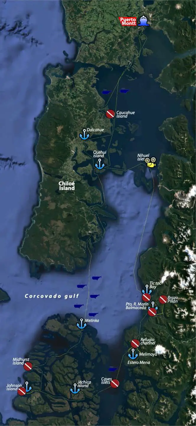 2023 Discovering the Blue Patagonia Expedition route.